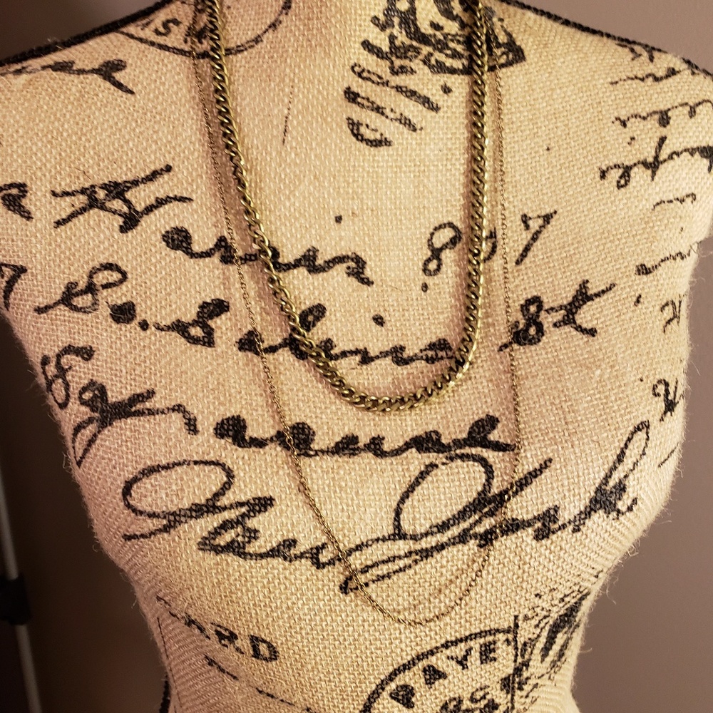 Gold tone layered necklace